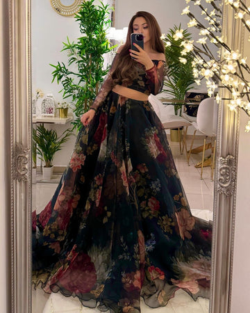 Black Organza Delight lehenga Choli