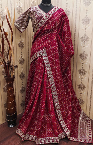 Ruby Reverence Saree