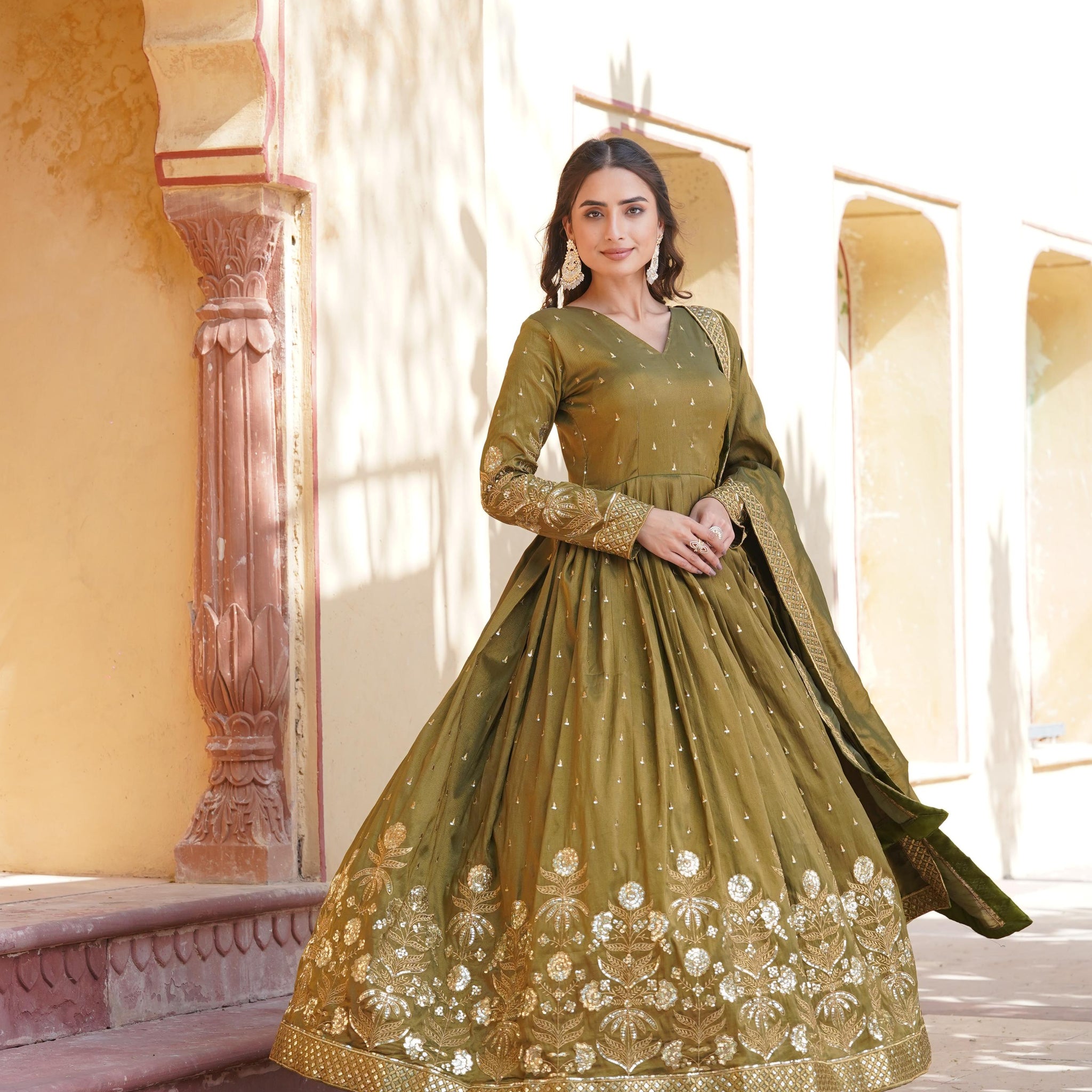 LIKSHA PREMIUM READYMADE GOWN WITH DUPATTA SET-LC-1091