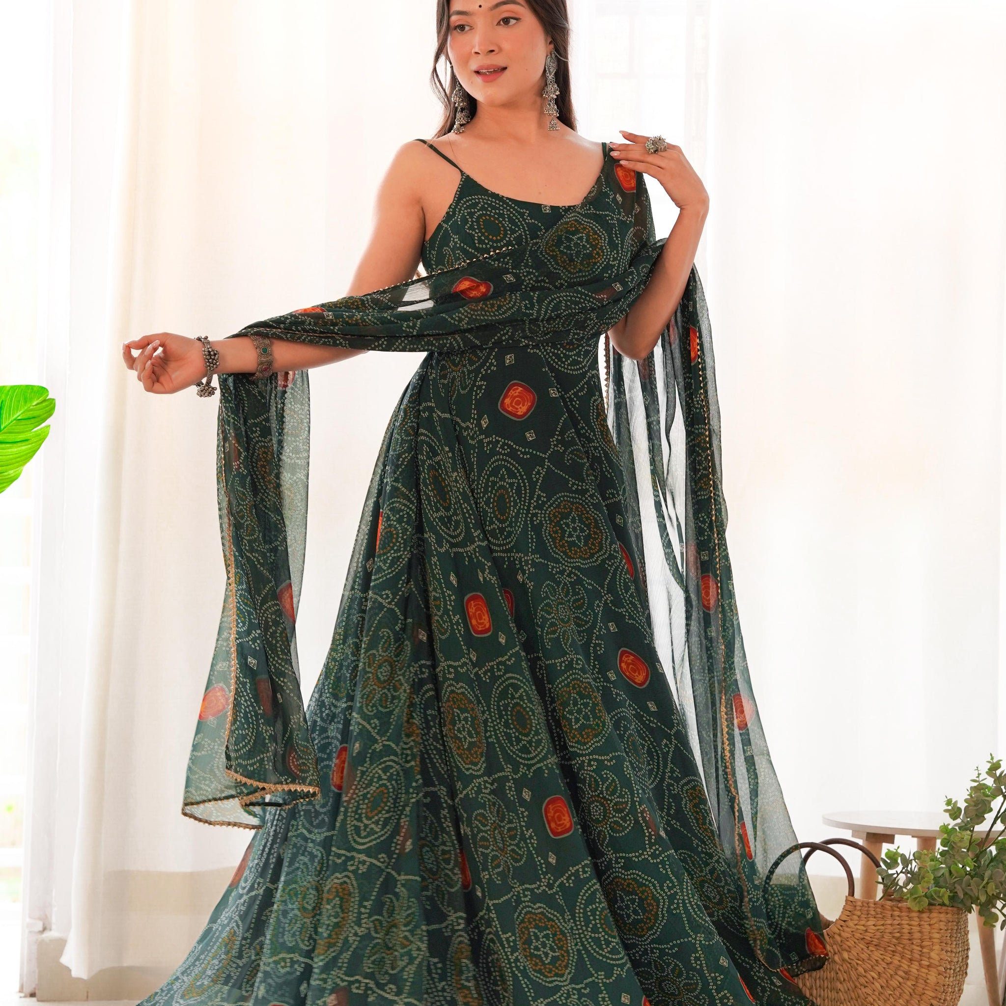 Halki Bolchaal Bandhej Dress