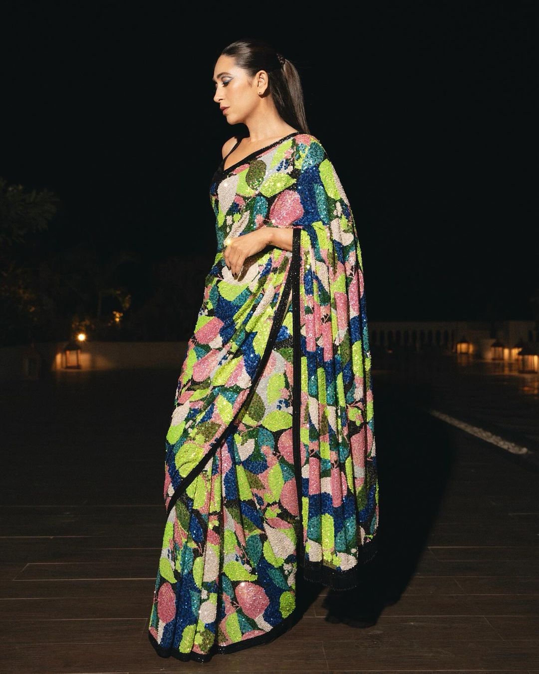 Bollywood Multicolored Sequins Saree