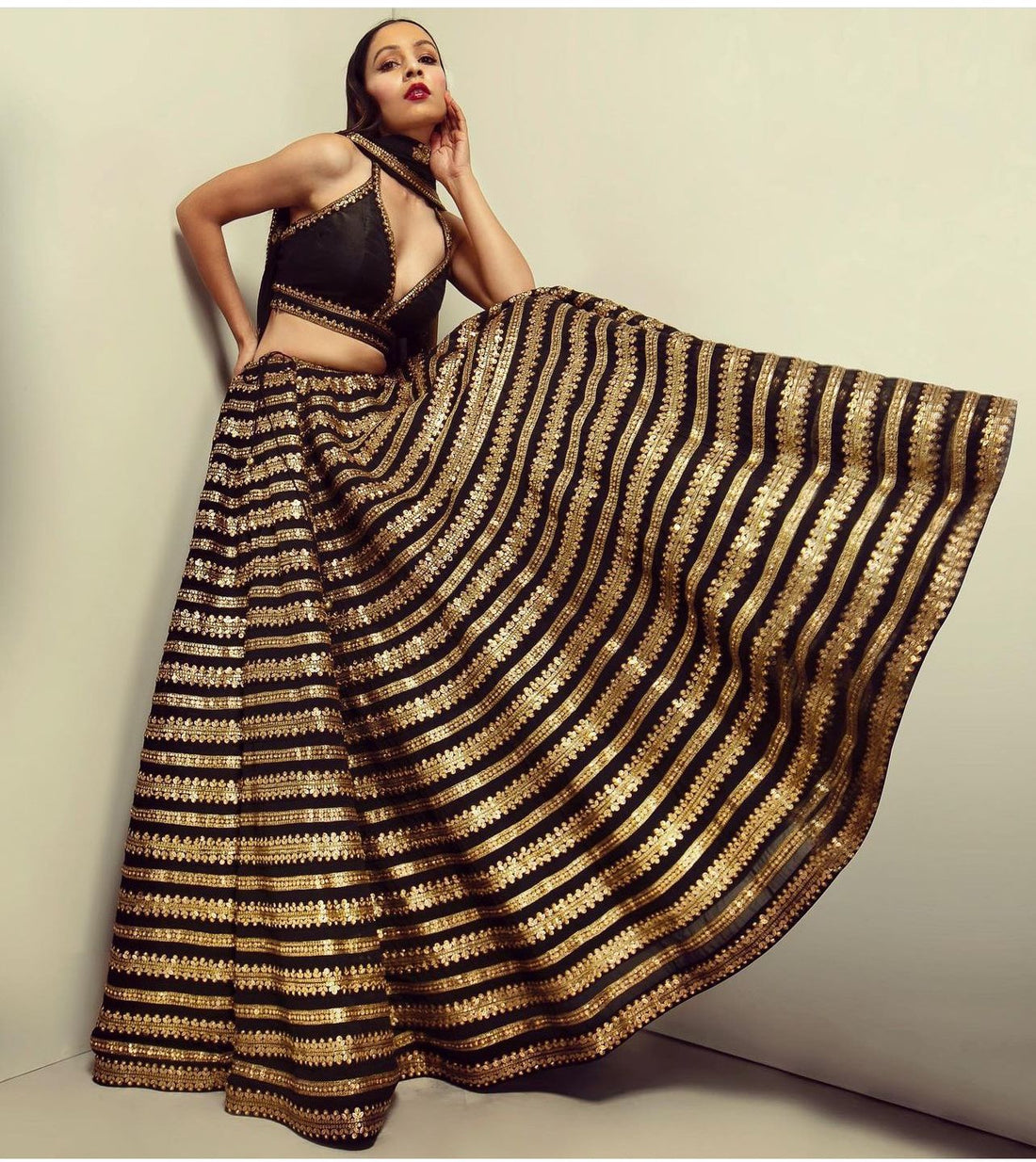 Black Gold Majesty Lehenga Choli