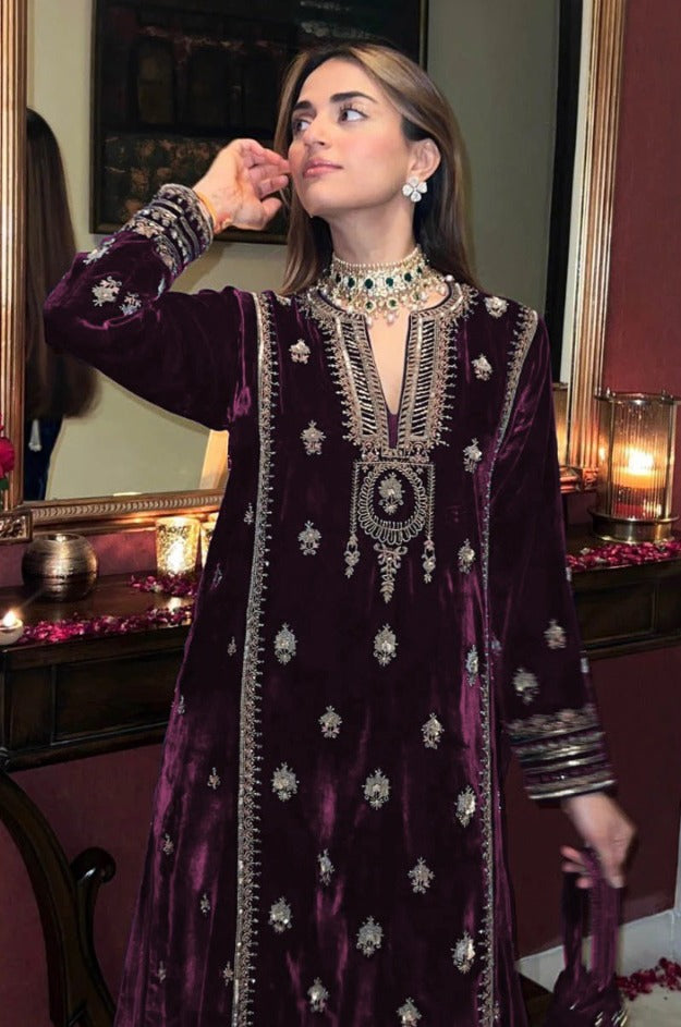 Velvet Luxe Festive Kurti Palazzo Set