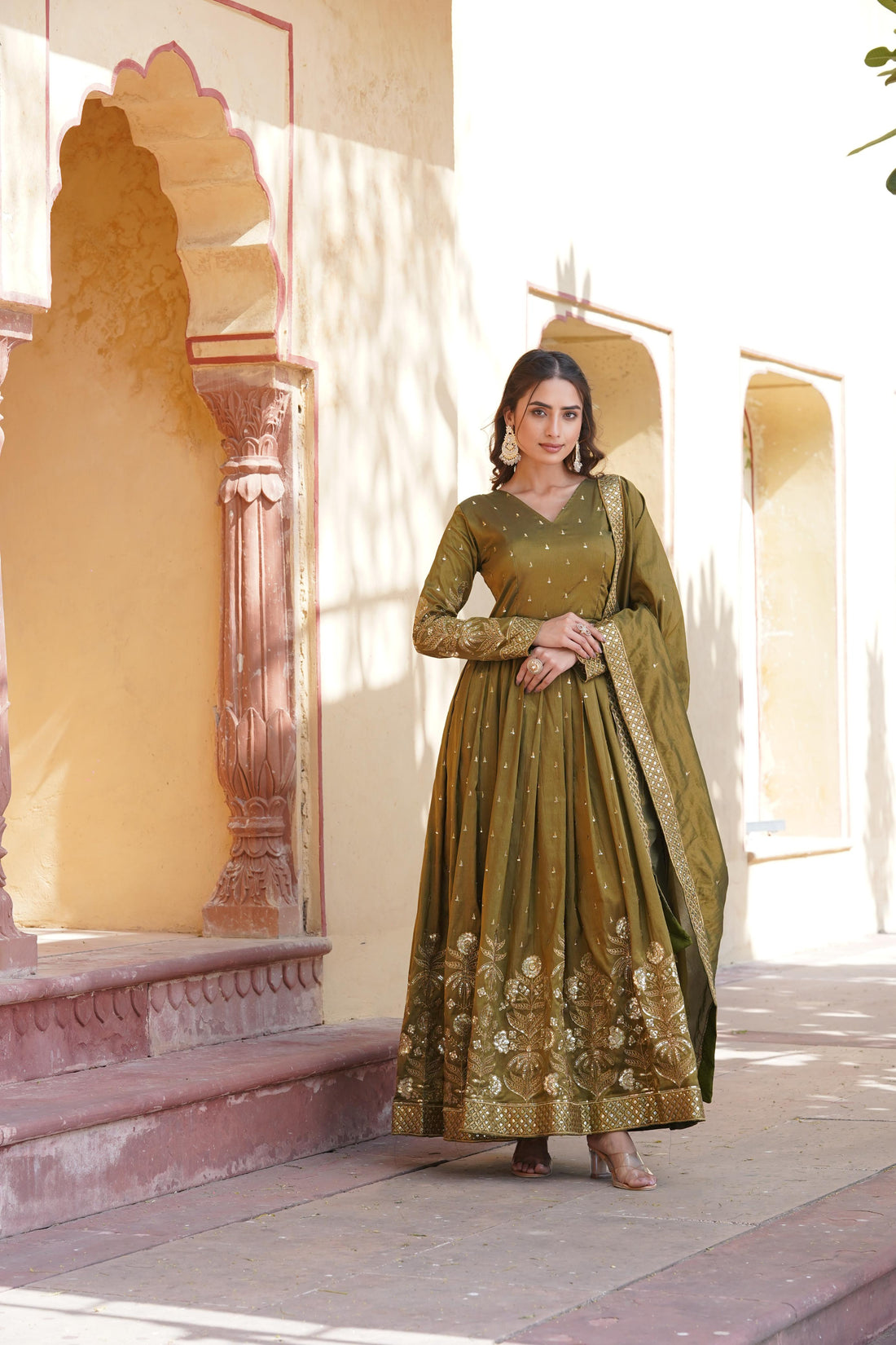LIKSHA PREMIUM READYMADE GOWN WITH DUPATTA SET-LC-1091