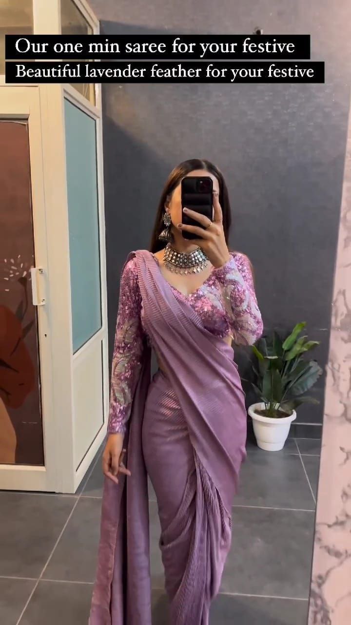 Lavish Lavender Ready To Wear Saree