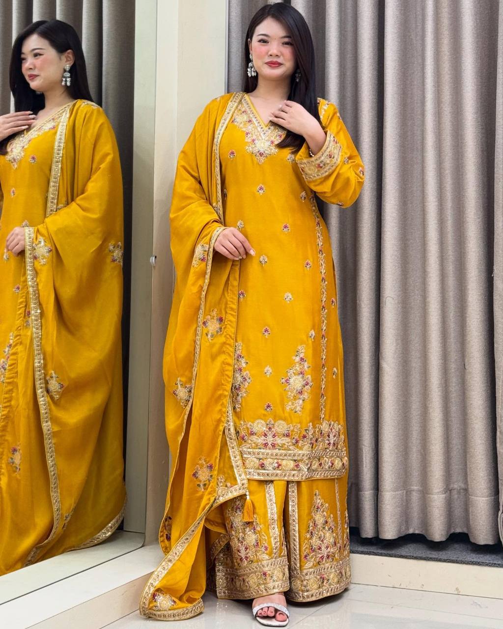 Designer Party Top Sharara & Dupatta Set